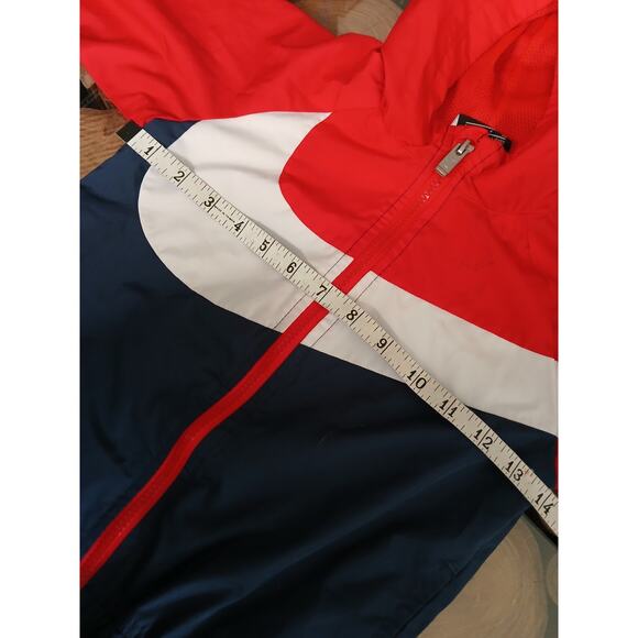 Nike Color Block Logo Windbreaker Hooded Large Check Toddler Boys Red White 4-5t - Picture 4 of 9